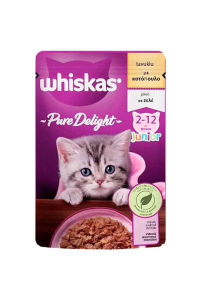 WHİSKAS POUCH PURE DELİGHT JUNİOR TAVUK 85 GR WHİSKAS POUCH PURE DELİGHT JUNİOR TAVUK 85 GR